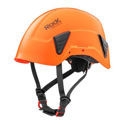 ROCK HELMETS: Pracovní přilba s podbradním páskem - oranžová